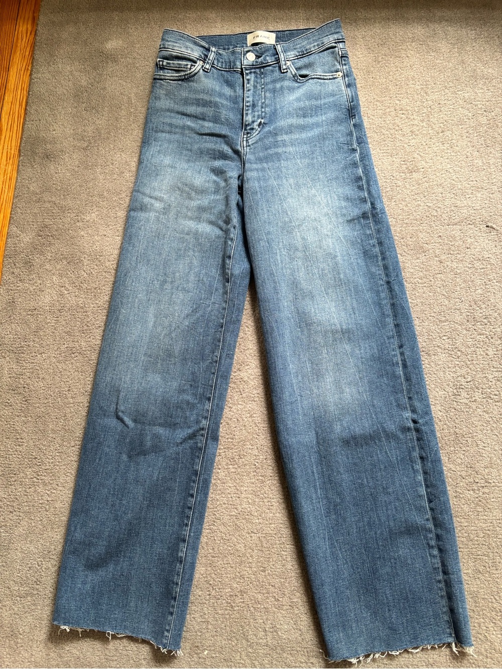 FRAME Le Slim Palazzo Raw Hem Jeans Crossings Size 27